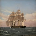 thumbnail image 3 of Christoffer Wilhelm Eckersberg 12x12 Black Modern Framed Museum Art Print Titled - The Corvette Najaden Under Sail (1833), 3 of 5