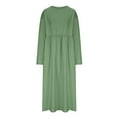 thumbnail image 5 of Dresses For Women 2023 Solid Color Long Sleeved Round Neck Dress With Pocket on Clearance, 5 of 6