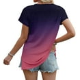 thumbnail image 4 of Purple Women's Short Sleeve T-shirt, Womens Summer Daily Casual V Neck Shirts Short Sleeve Tops Blouses Loose Fit Shirt,Women's Short sleeve T-shirt M, 4 of 5