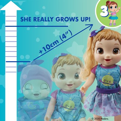 Buy Baby Alive Baby Grows Up Growing And Talking Baby Doll 1 Surprise Doll 8 Accessories Online In Hungary