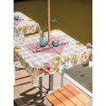 thumbnail image 2 of Outdoor Tablecloth with Umbrella Hole for Patio/Picnic/Party/Camping, Mother's Day Waterproof Table Cloth Square Cover Washable, Spring Watercolor Floral Love Heart Grey Plaid (60"x 60"), 2 of 9