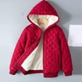 thumbnail image 4 of Toddlers and Kids Quilted Jackets Sherpa Fleece Lining Hooded Winter Puffer Coats Zip Up Thick Warm Girls Boys Coat (11 Years, Red), 4 of 6