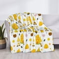 thumbnail image 3 of Rateoe Gnomes Bees Pattern Flannel Throw Blanket, Ultra-soft Blanket for Bed, Couch, Car, Hypoallergenic Anti-pilling blanket-40"x30"(Horizontal), 3 of 6