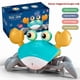 thumbnail image 2 of Baby bath water toy, Crawling Crab Baby Toy, Upgraded Tummy Time Gifts for Newborn Babies 3-6 6-12 Month, Light-Up Walking Dancing Moving Crab with Music & Obstacle Avoidance, Rechargeable (green), 2 of 5