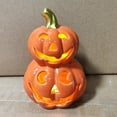 thumbnail image 4 of Ceramic Pumpkin Lantern with LED Light, Luminous Halloween Desktop Decoration for Party Scene Setting, Festive Fall Centerpiece or Porch Display ornament, 4 of 5