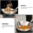 thumbnail image 3 of Shisuyan 1pc Stainless Steel Single Handle Wok Practical Wok Kitchen Utensil (Silver), 3 of 8
