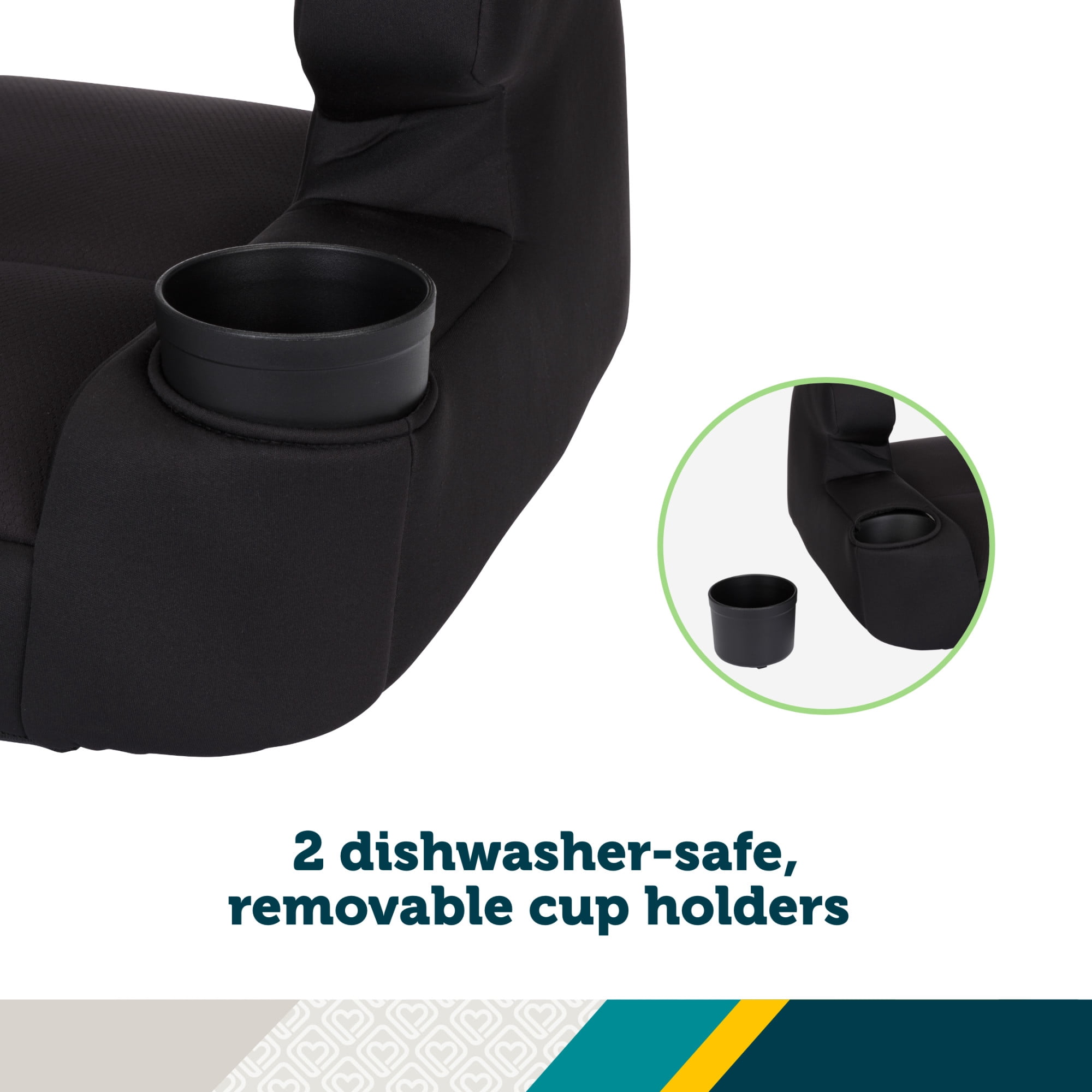 Safety 1st Comfort Ride Lite Toddler Booster Car Seat, Pure Black II