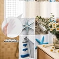 thumbnail image 2 of No Hook Shower Curtain with Built-in Rings - Coastal Beach Themed Washable Waterproof Fabric Bathroom Curtains for Hotel,Rentals, 72 X 72 Inch Long , Summer Ocean Starfish Shell Boat, 2 of 9