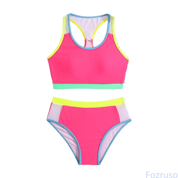 Fozruso Girls Bikini Two Piece Swimsuit Adjustable Bikini Top With Triangle Bikini Bottoms Summer Bikini Girls Sports Swimwear Bikini Set Teenager Girls 2 Piece Swimsuit Sizes 9-10 Years