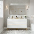 thumbnail image 6 of ANGELES HOME 52" x 30" Medicine Cabinet with Mirror Door & 6 Adjustable Glass Shelves, Rectangular Bathroom Mirror Cabinet with Aluminum Body, Recessed or Surface Mount Mirror Medicine Cabinet, 6 of 13