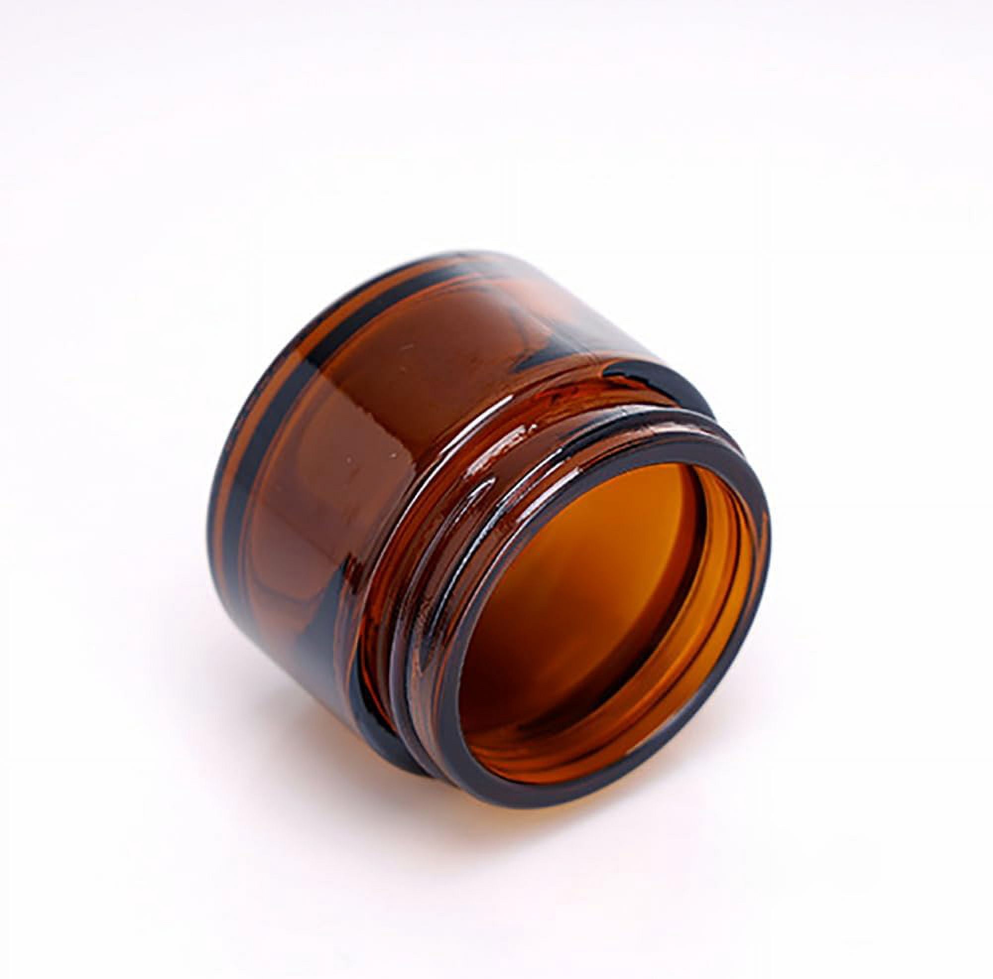 LUU-6 Pcs Amber Glass Cosmetic Containers Face Cream Jars Empty Refillable Lotion Container Travel Portable Makeup Bottles Small Sample Pots 20ml_SAI