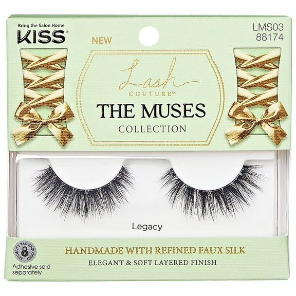 Kiss Lash Couture The Muses Collection False Eyelashes, Style Legacy, Black 1.0 pr Pack of 2