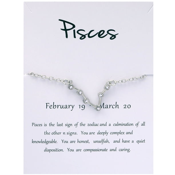 Mujeres 925 Plata Zodiaco 12 Constelación pulsera de enlace con una tarjeta de bendición