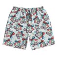 thumbnail image 2 of Honeii's Disco Ball Cherry With Bow Print Men's Casual Shorts with Drawstring，Swim Trunks Quick Dry Beach Shorts, 2 of 5