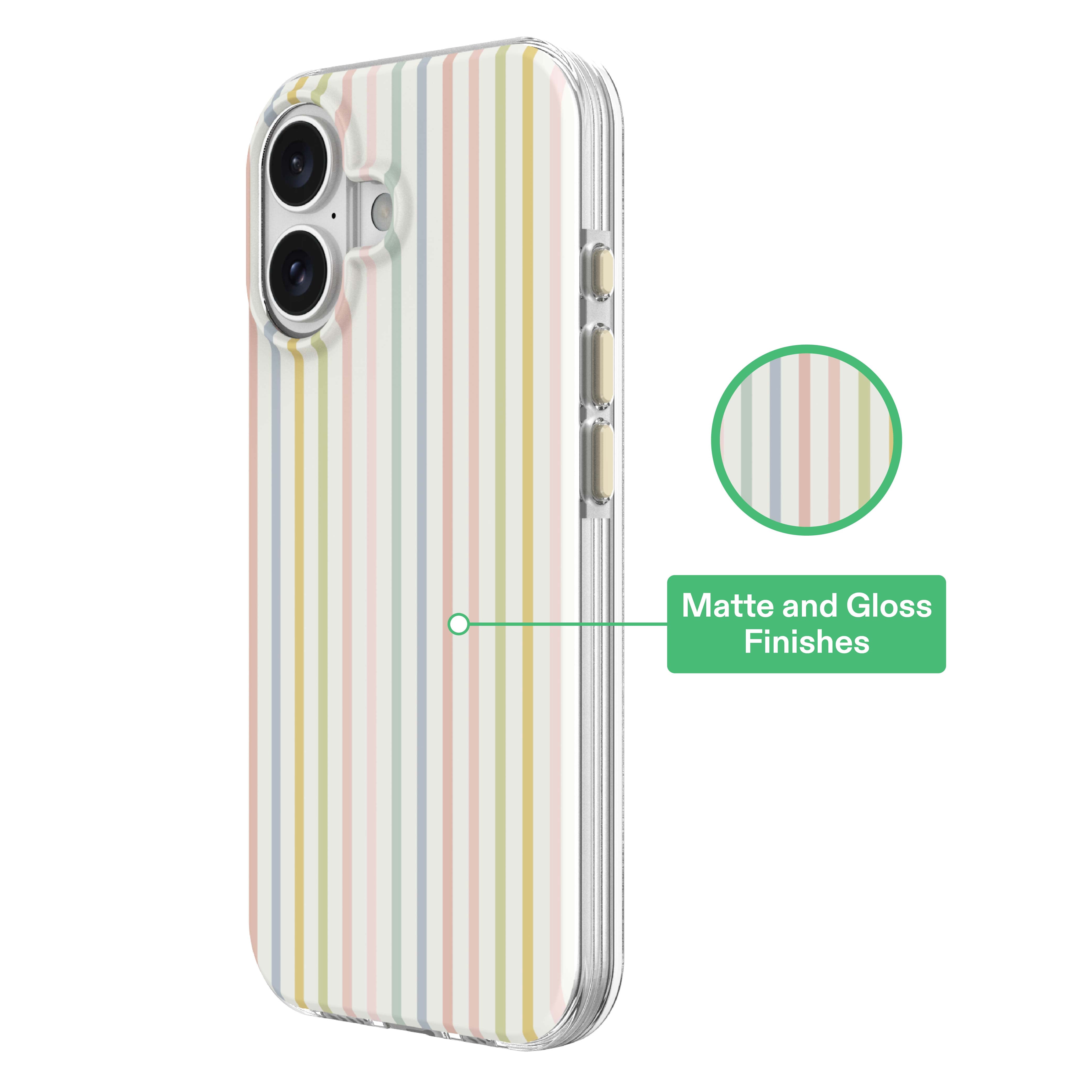 onn Phone Case for iPhone 17, MagSafe Compatible - Multicolor Stripe