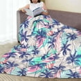 thumbnail image 6 of Pofeuu Palm Leaves Print Ultra-Soft Micro Fleece Blanket,for Bed Or Sofa,All Season Throw Blankets Flannel Blanket-60"x50", 6 of 7