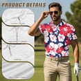 thumbnail image 4 of KUIFORTI Funny Couple Golf Shirts Couple Golf Matching Outfits Red Hibiscus Flower Quarter Zip Mens Hawaiian Shirt Suitable for Outdoor Sports Breathable Fabric Quick Dry, 4 of 5