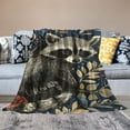 thumbnail image 2 of Chilfamy Raccoon Blanket Flower Throw Blankets Cozy Flannel Ultra Soft Fuzzy Animal Party Blanket Raccoon Gifts for Girls Women Kids Adult  50x60in, 2 of 6