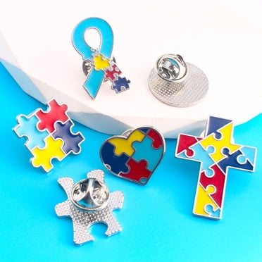 SANNIX 60Pcs Autism Awareness Pins, Autism Lapel Pin Autism Puzzle Enamel Brooch