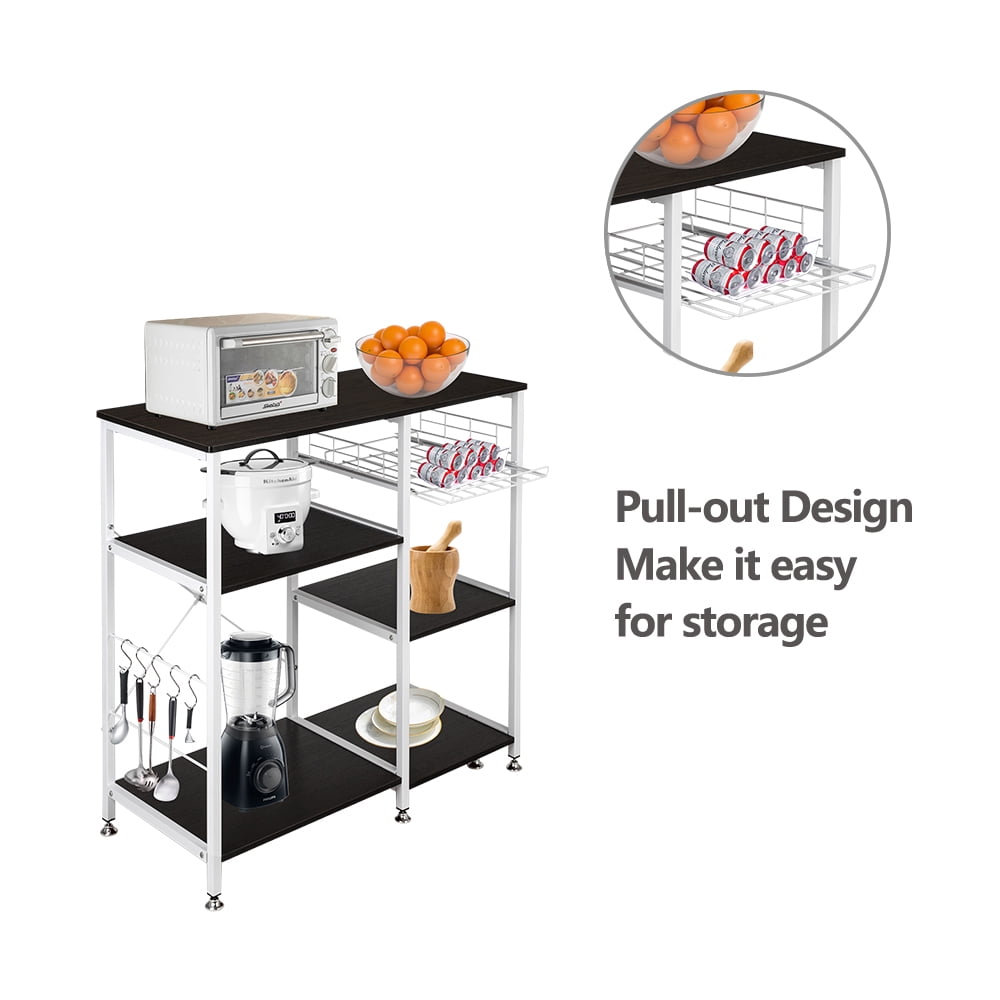 Lowestbest 35.5" Bakers Racks for Kitchen, Kitchen Corner Bakers Rack, Kitchen Food Storage Shelf, Kitchen Shelving and Storage, Microwave Stand for Spice Rack Organizer Workstation, Dark Brown Lowestbest 35.5" Bakers Racks for Kitchen, Kitchen Corner Bakers Rack, Kitchen Food Storage Shelf, Kitchen Shelving and Storage, Microwave Stand for Spice Rack Organizer Workstation, Dark Brown
