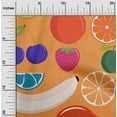 thumbnail image 2 of oneOone Georgette Viscose Orange Fabric Fruits Dress Material Fabric Print Fabric By The Yard 42 Inch Wide, 2 of 6