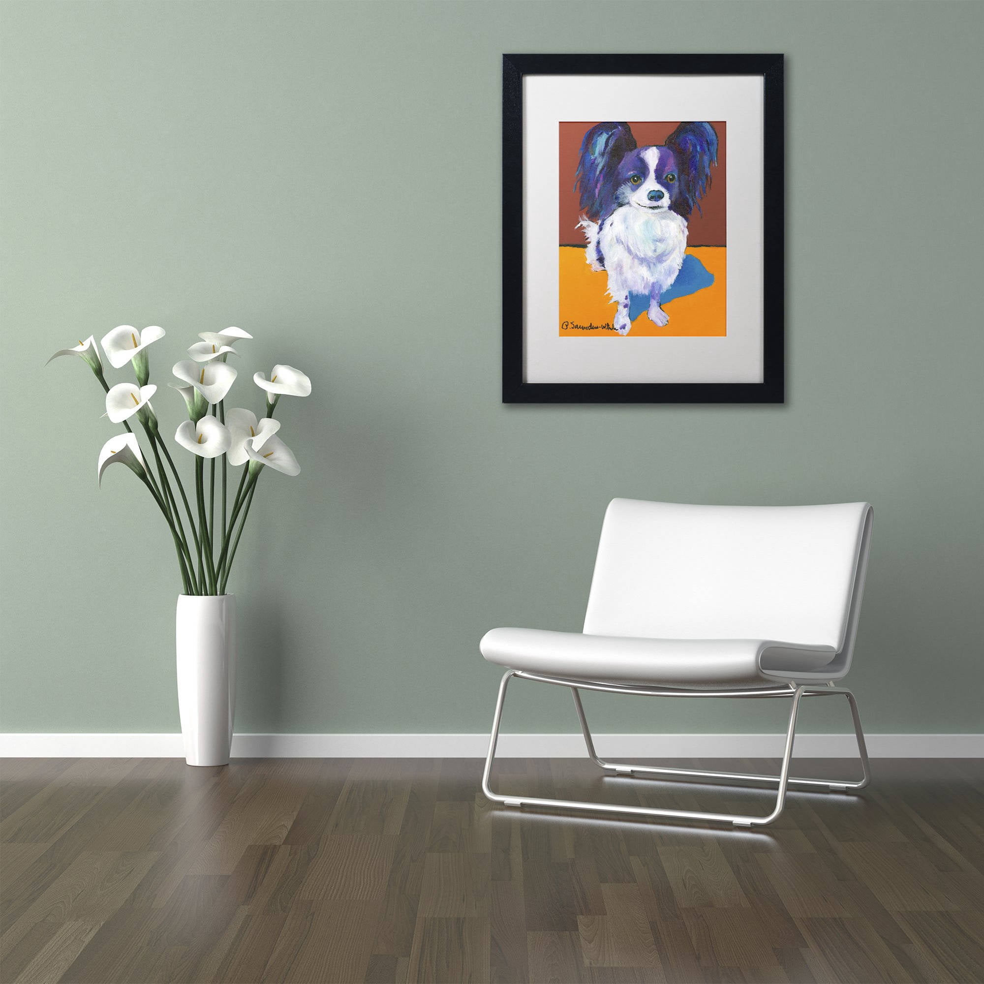Trademark Fine Art "Nik" Canvas Art by Pat Saunders-White, White Matte, Black Frame