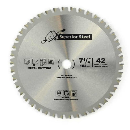 

Superior Steel 18542 7-1/4 42 Teeth 5/8 Arbor Metal Ferrous Cutting Carbide Tipped Saw Blade -18542
