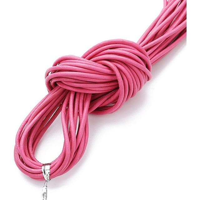 Yazoeia 10 Yards Round Leather String Cord, 2mm Wide Leather DIY Jewelry Ropes, Faux Leather Cord Rope Strips for Jewelry Making, Necklace, Bracelets, Jewelry, Braiding CJC912-164289