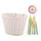 thumbnail image 4 of Cesta de bicicleta para niños, cesta tejida a mano, decoración de bicicleta desmontable con 2 correas Blanco, 4 of 9