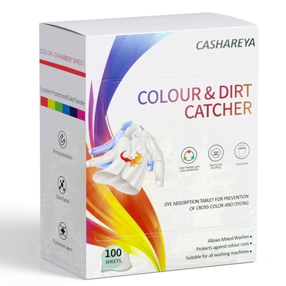 ReLuien Color Absorber Laundry Sheets 100 Count, Dye Catcher to Avoid Clothes from Getting Stained,Fragrance Free Color Trapping Sheets for Home