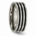 thumbnail image 4 of Titanium 8mm Black IP-plated Polished Band Size: 10; for Adults and Teens; for Women and Men, 4 of 6