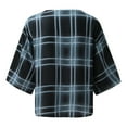 thumbnail image 5 of XIAONU Women's Plaid Blouses V Neck Tie Front Top Lightweight Casual Daily Wear Tunic, 5 of 5