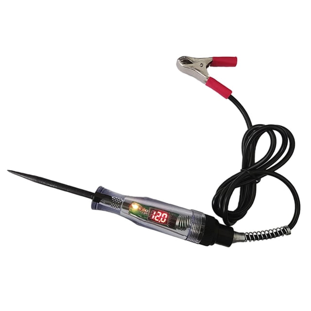 Luz de prueba LED del probador de circuito automotriz con herramienta de pluma de medición de sonda inoxidable negro