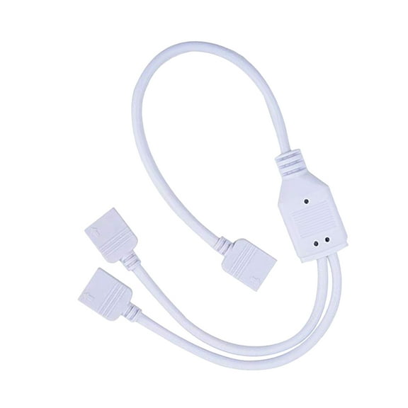 Amosfun 2Pcs Rgb LED Splitter Cable 4 Pin White for LED Connection