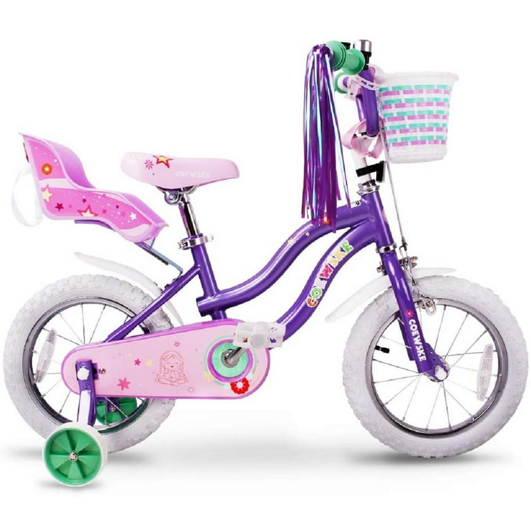 Coewske Princess Kids Bike 12 inch Boys Girls Bicycle with Training Wheels Purple Shop Black Friday Deals for 2024 Walmart