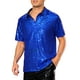 thumbnail image 4 of Polo con lentejuelas INSPIRE CHIC para hombres, camisetas de golf brillantes de manga corta para fiestas en el club, 3XL azul, 4 of 5