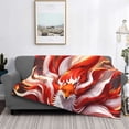 thumbnail image 2 of Goofa Red Sun Flame Fox Pattern Fleece Throw Blanket for Couch, Soft Checkered Flannel Blanket for Sofa, Warm Cozy Decorative Blanket Fall Decor Gift-50"x40", 2 of 6