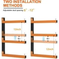 thumbnail image 3 of Lumber Storage Rack Wall-Mounted Lumber Racks Heavy Duty Wood Storage Rack with 6-Level Holds Up 720 LBS Sturdy Folding Garage Wood Organizer Orange Shelving Metal Shelf for Indoor & Outdoor- 4 Pack, 3 of 14