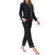 thumbnail image 4 of INSPIRAR CHIC Conjunto de Pijamas de Algodón para Mujeres, Camisa de Manga Larga con Botones y Pantalones, Talla S, Negro, 4 of 6