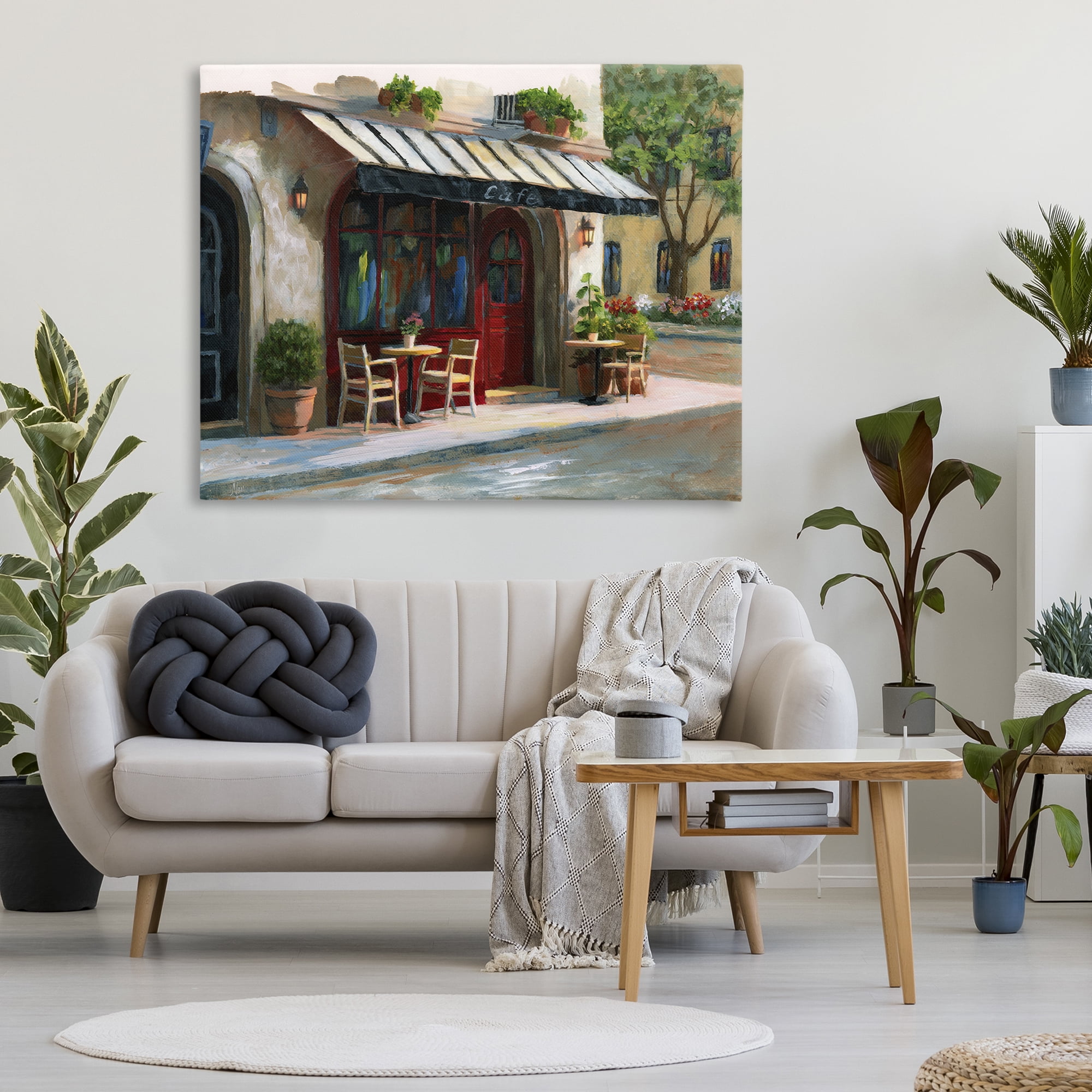 Stupell Industries Charming Sidewalk Cafe Tables Canvas Wall Art, design by Nan