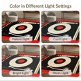 thumbnail image 7 of ODIKA 6'x9' Washable Area Rug Disc Record Vinyl Retro Motif Turntable Phonograph Shaped Music for Queen Size Bedroom, Under Bed, Master Suite, Easy Care, Non-Shedding, 7 of 7