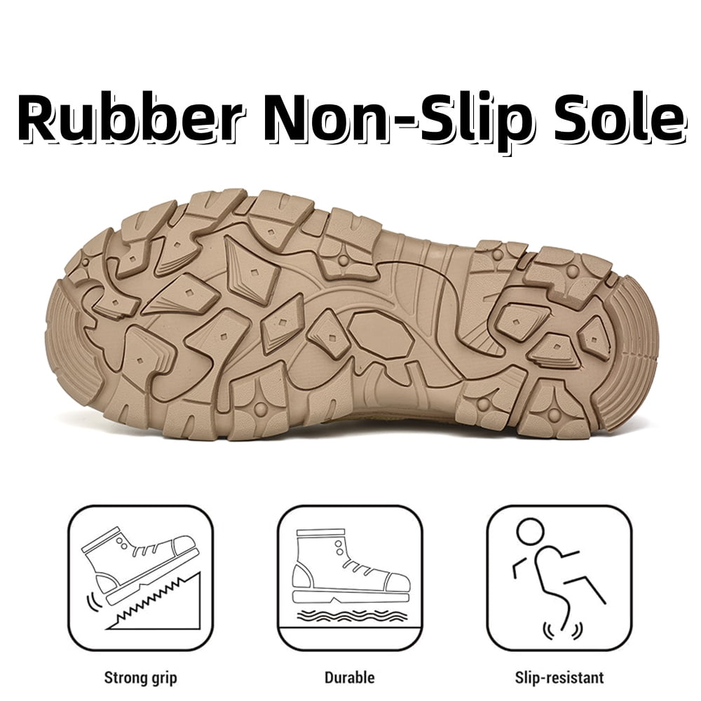 Men's Hiking Shoes Comfortable Breathable Lightweight Slip Resistant Rubber Outsole Outdoor Walking Lace Up Sneakers Brown 11 US