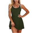 thumbnail image 3 of Rvasteizo Womens OnePiece Bikini Set Solid Color Slim Sleeveless Swimsuit Casual, 3 of 5