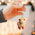 thumbnail image 4 of Christmas Ornaments Highland Cow Decor Christmas Tree Decorations Cute Acrylic Cow Pendants Cartoon Cow Decorative, 4 of 6