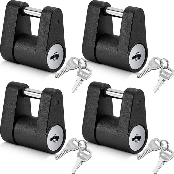 4 Pack Trailer Hitch Lock with Keys Dia 1/4 Inch 3/4 Inch Span Trailer
