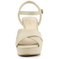 thumbnail image 2 of BLISSFUL STEP Women's Strap Platform Chunky Heel Slingback Sandals, 2 of 6