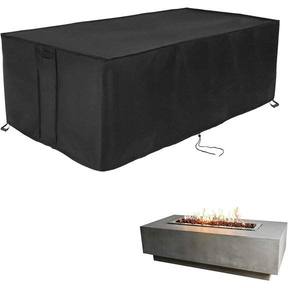 Fire Pit Cover Rectangular, Propane Gas Fire Pit Table Cover, Outdoor Waterproof Firepit Table Cover