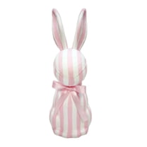 Striped Bunny Tabletop Decoration, Pink and White, 16", Easter by Way To Celebrate