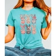 thumbnail image 2 of Retro Floral Bunnies Shirt for Women and Teens Girly Coquette Easter Bunny Tee Seafoam Shirt Adult X-Large, 2 of 5