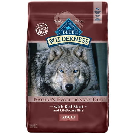 Blue Buffalo Wilderness High Protein Grain Free, Natural Adult Dry Dog Food, Red Meat,